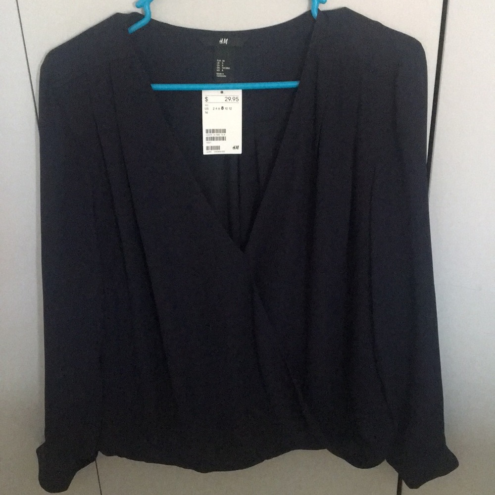 H&M navy blue blouse